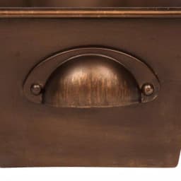 Kate and Laurel Forgeham Bronze Decorative Trough Tray - Antique Copper Metal Rectangle Organizer thumbnail 3