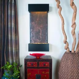 Water Wonders Nojoqui Falls Medium Lightweight Slate Wall Fountain with Black Onyx Trim thumbnail 4