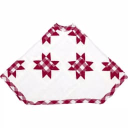 VHC Brands Emmie 21 in. Red Patchwork Christmas Tree Skirt - Hand-Quilted Cotton Farmhouse Decor thumbnail 3