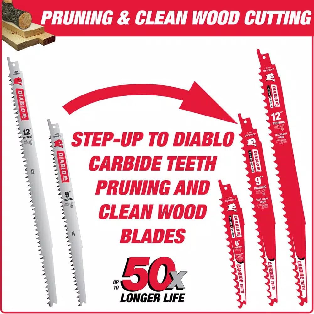 Diablo 9 in. 5 TPI Fleam Ground Pruning Reciprocating Saw Blade