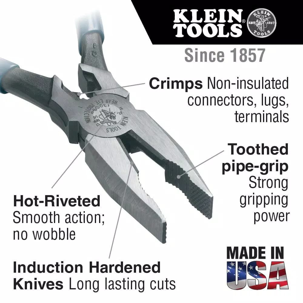 Klein Tools 8 in. Journeyman Universal Side Cutting Crimping Pliers