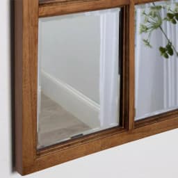 Kate and Laurel Hogan 9-Pane Windowpane Wall Mirror, Rustic Natural Wood Frame, 26 x 32 in. thumbnail 3