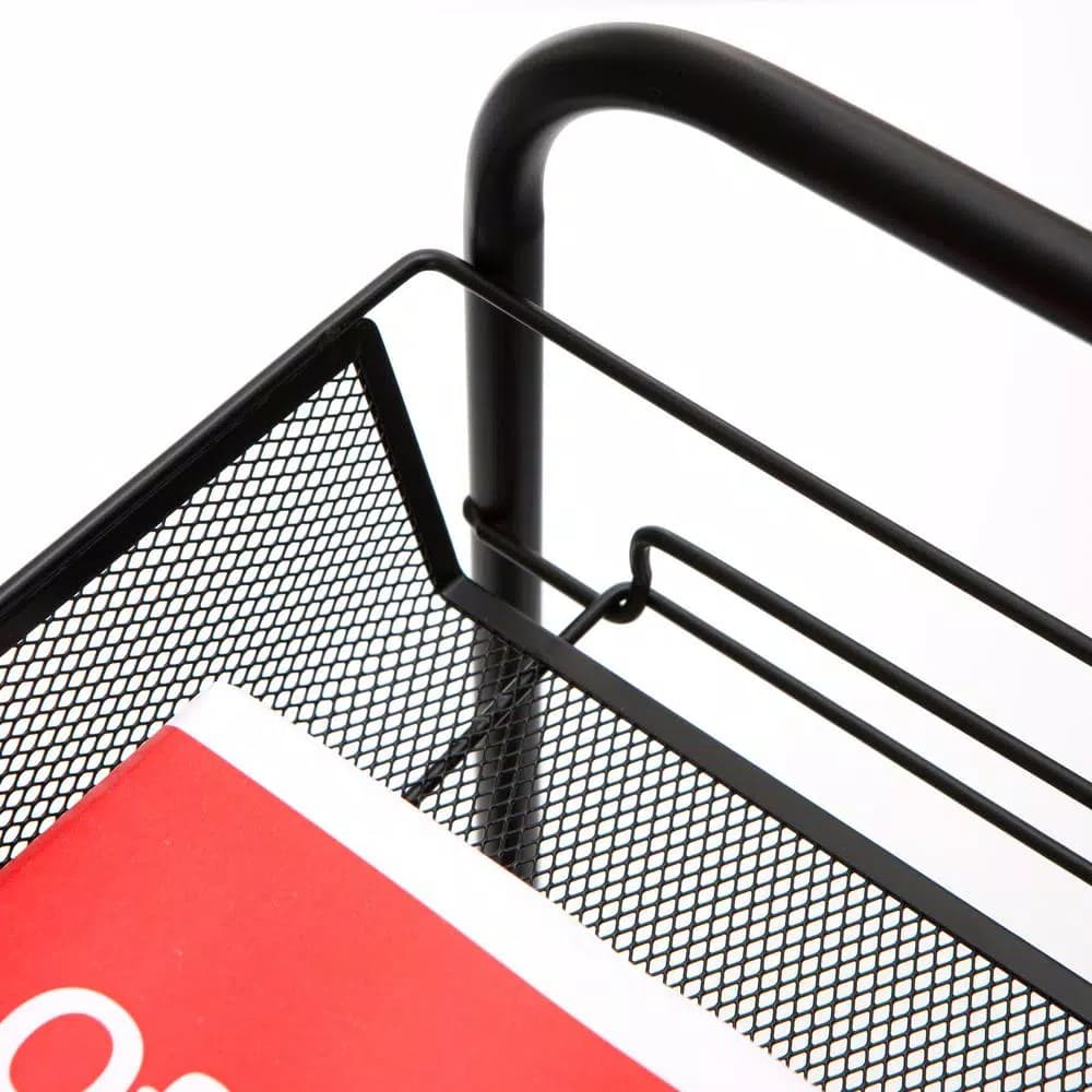 Mind Reader 4-Shelf Rolling Black Metal Mesh Storage Cart