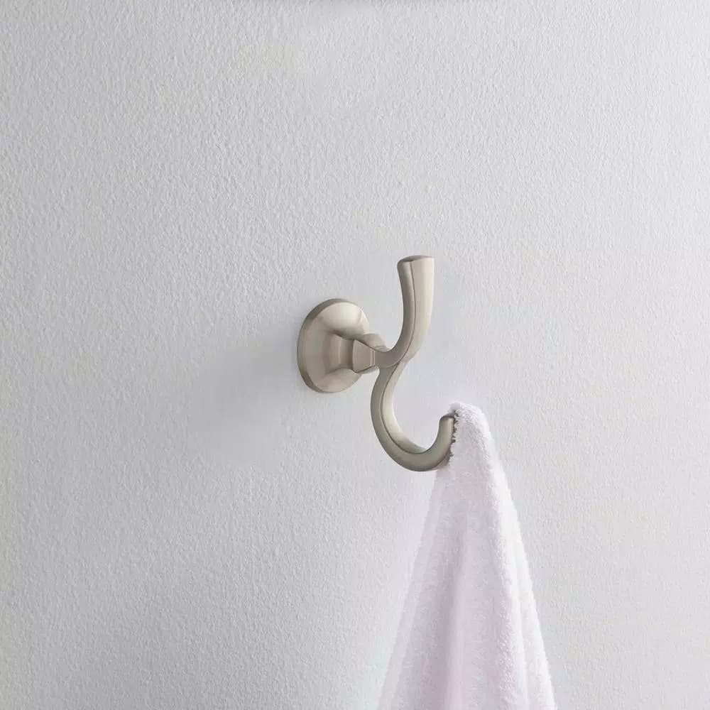 Delta Mandara Double Towel Hook, Brushed Nickel