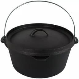Sunnydaze Decor Sunnydaze 8 Qt. Round Cast Iron Dutch Oven with Lid, Black thumbnail 1