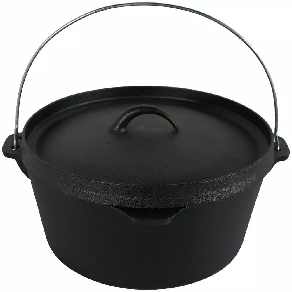 Sunnydaze Decor Sunnydaze 8 Qt. Round Cast Iron Dutch Oven with Lid, Black