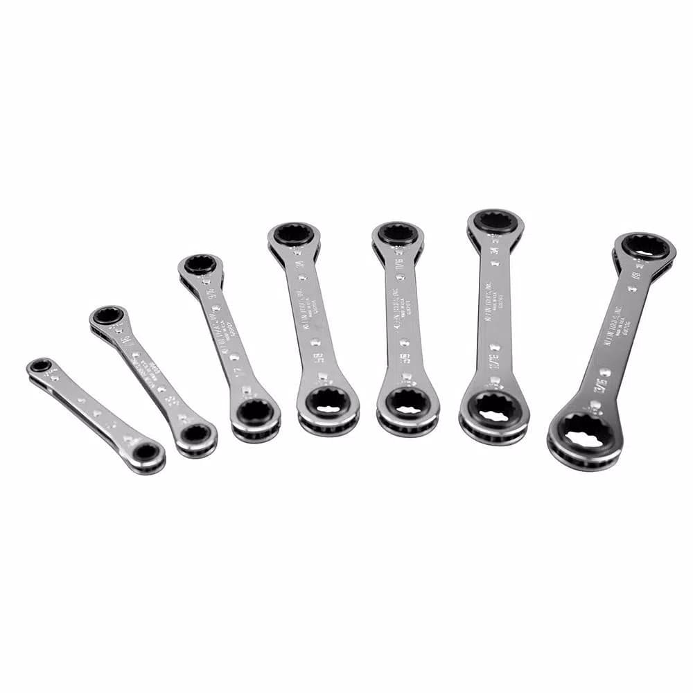 Klein Tools 7-Piece Ratcheting Box Wrench Set, SAE, Carbon Steel