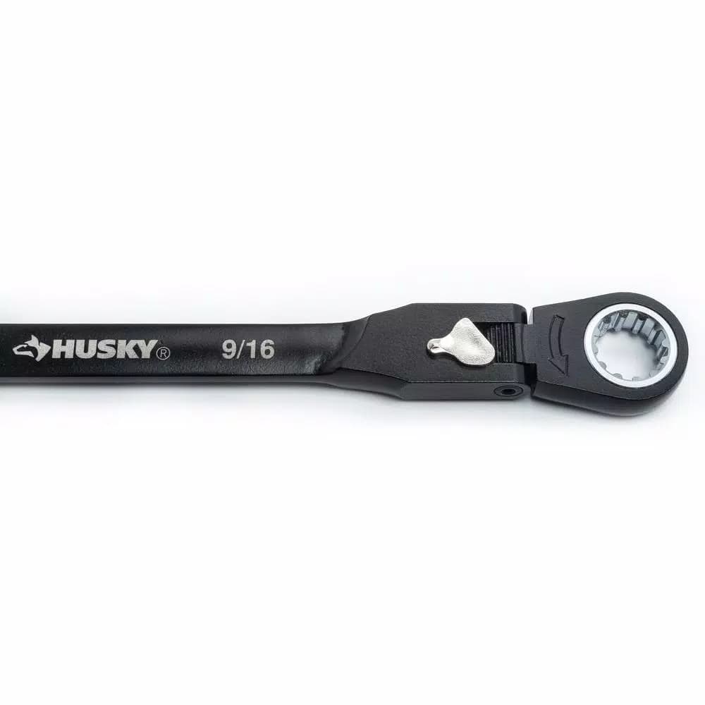 Husky 6-Piece SAE Flex-Head Ratcheting Wrench Set, 100-Position Locking