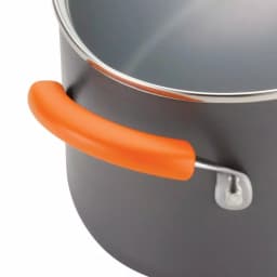 Rachael Ray 5-Quart Hard-Anodized Aluminum Nonstick Oval Saute Pan with Glass Lid, Orange and Gray thumbnail 5