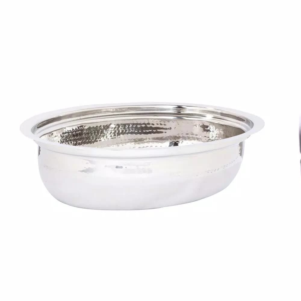Old Dutch 6 Qt. Oval Polished Nickel over Stainless Steel Chafing Dish with Iron Stand