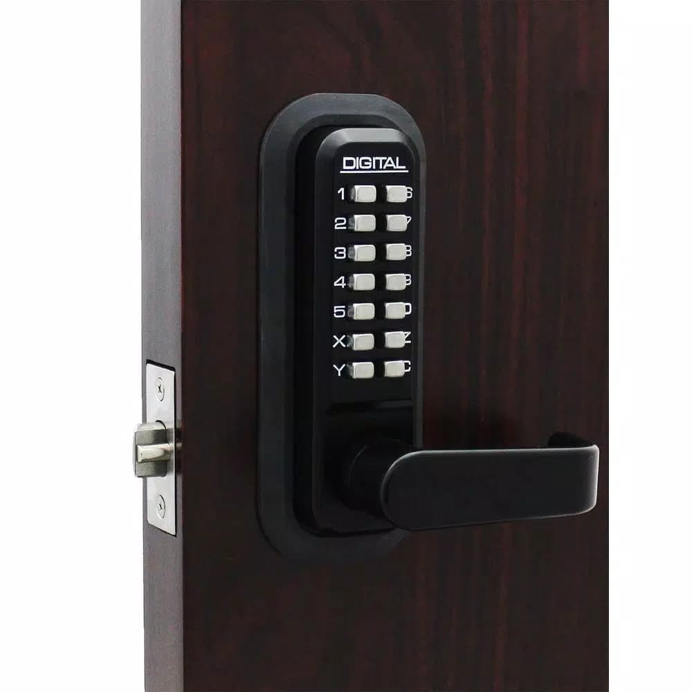 Unbranded LockeyUSA 2835 Mechanical Keyless Combination Lever Door Lock, Jet Black