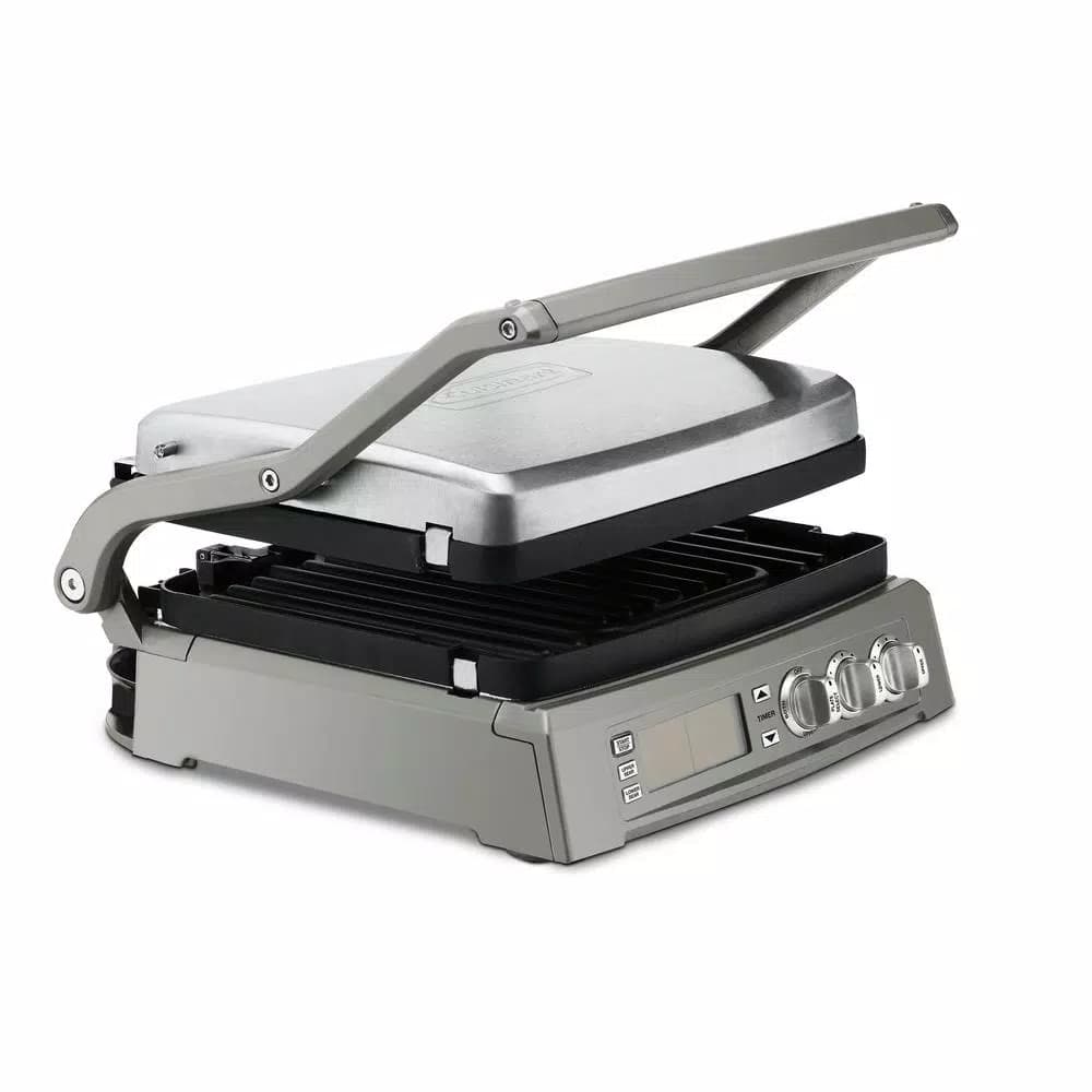 Cuisinart Griddler Elite 240 sq. in. Indoor Electric Grill and Panini Press, Brushed Stainless Steel
