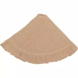 VHC Brands 21 in. Jute Burlap Natural Tan Tree Skirt - Rustic Lodge Holiday Decor thumbnail 2