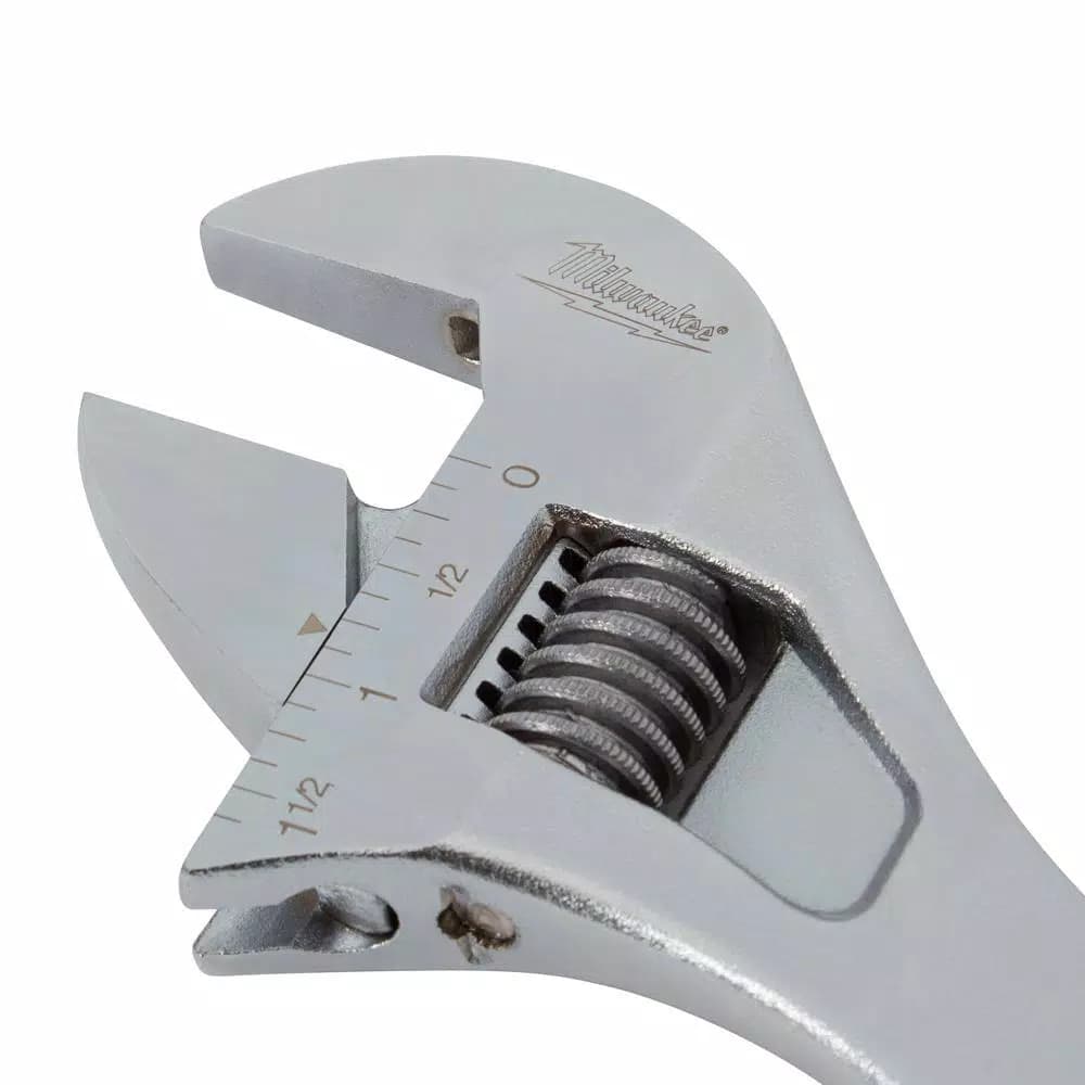 Milwaukee 12 in. Adjustable Wrench, Parallel Jaw, Chrome-Plated Steel