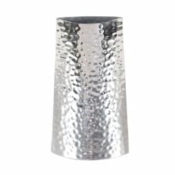 LITTON LANE Modern Reflections 14 in. Hammered Stainless Steel Bell-Shaped Vase, Silver thumbnail 2