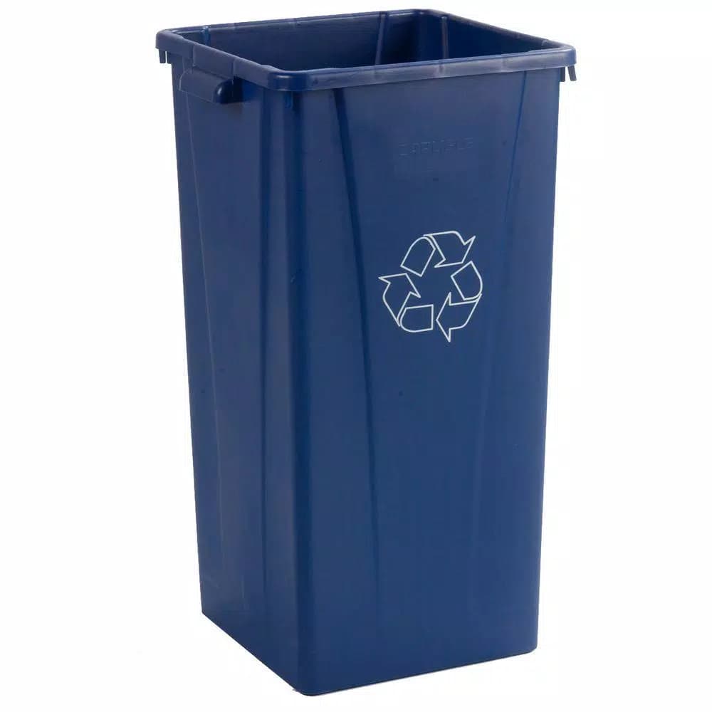 Carlisle Centurian 23 Gallon Blue Square Recycling Bin, 4-Case Pack