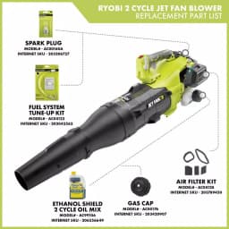 RYOBI 25cc Gas Jet Fan Handheld Blower, 520 CFM, 160 MPH thumbnail 2