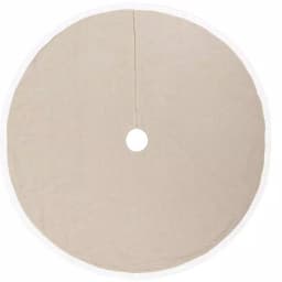 VHC Brands 48 in. Mint Margot Farmhouse Christmas Tree Skirt with Diamond Lace and Chambray thumbnail 2