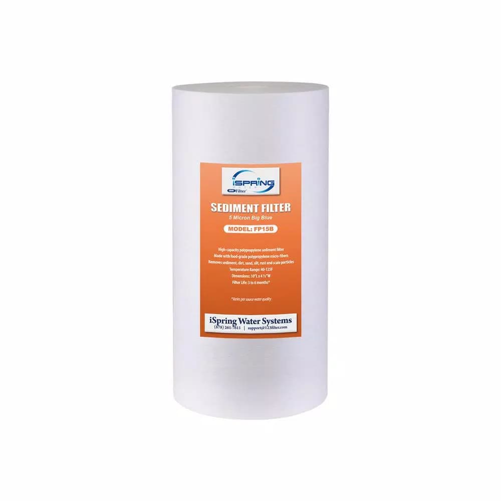 iSpring 5-Micron Big Blue Whole House Sediment Filter, 4.5 x 10 inch