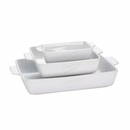 Mason Craft & More 3-Piece White Ceramic Bakeware Set thumbnail 1