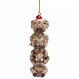 Design Toscano 5 in. See, Speak, Hear No Evil Elephant Holiday Ornament thumbnail 3