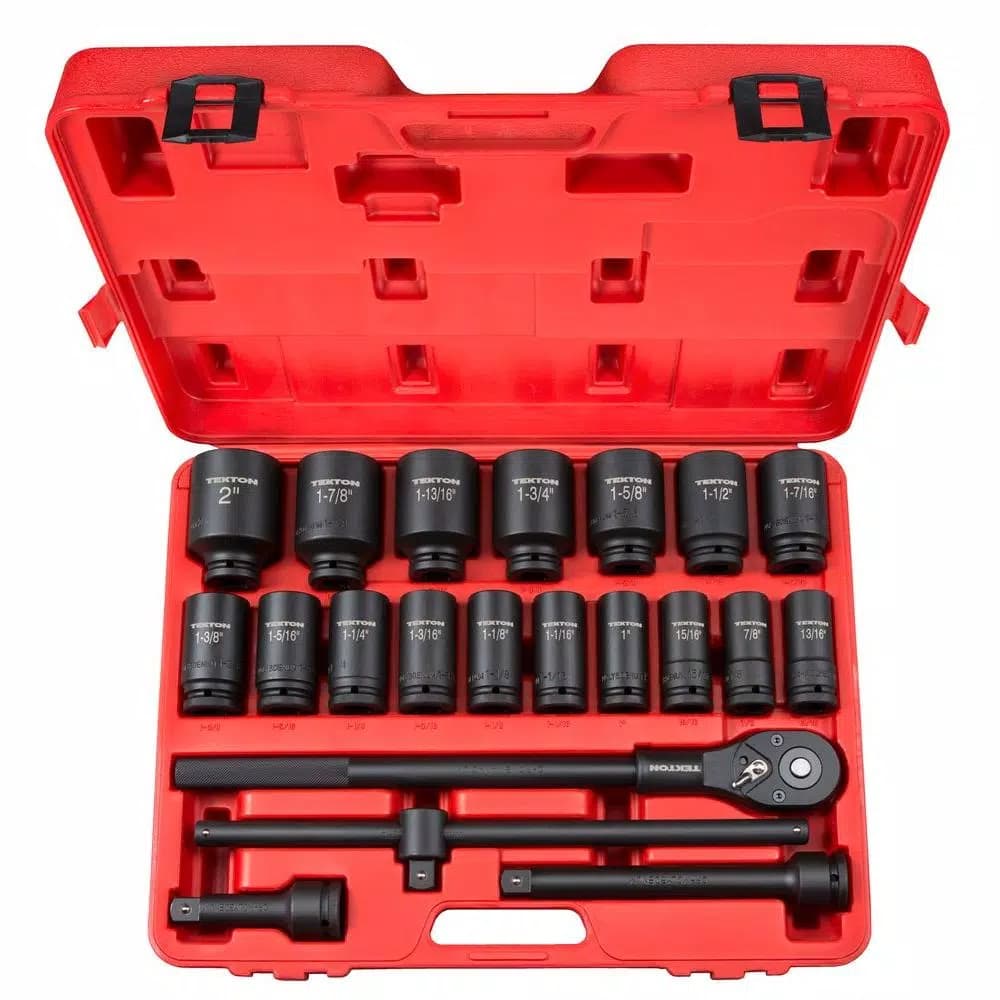 TEKTON 22-Piece 3/4 in. Drive Deep Impact Socket Set, 7/8 to 2 in.
