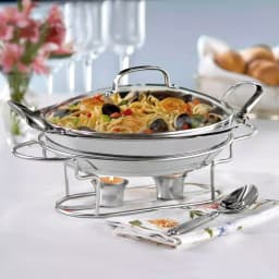 Cuisinart 11 in. Stainless Steel Round Buffet Server, 2.5 Qt Chafing Dish thumbnail 3