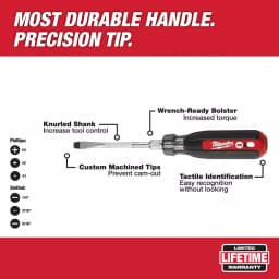 Milwaukee 6-Piece Cushion Grip Screwdriver Set with Hardened Tips thumbnail 2