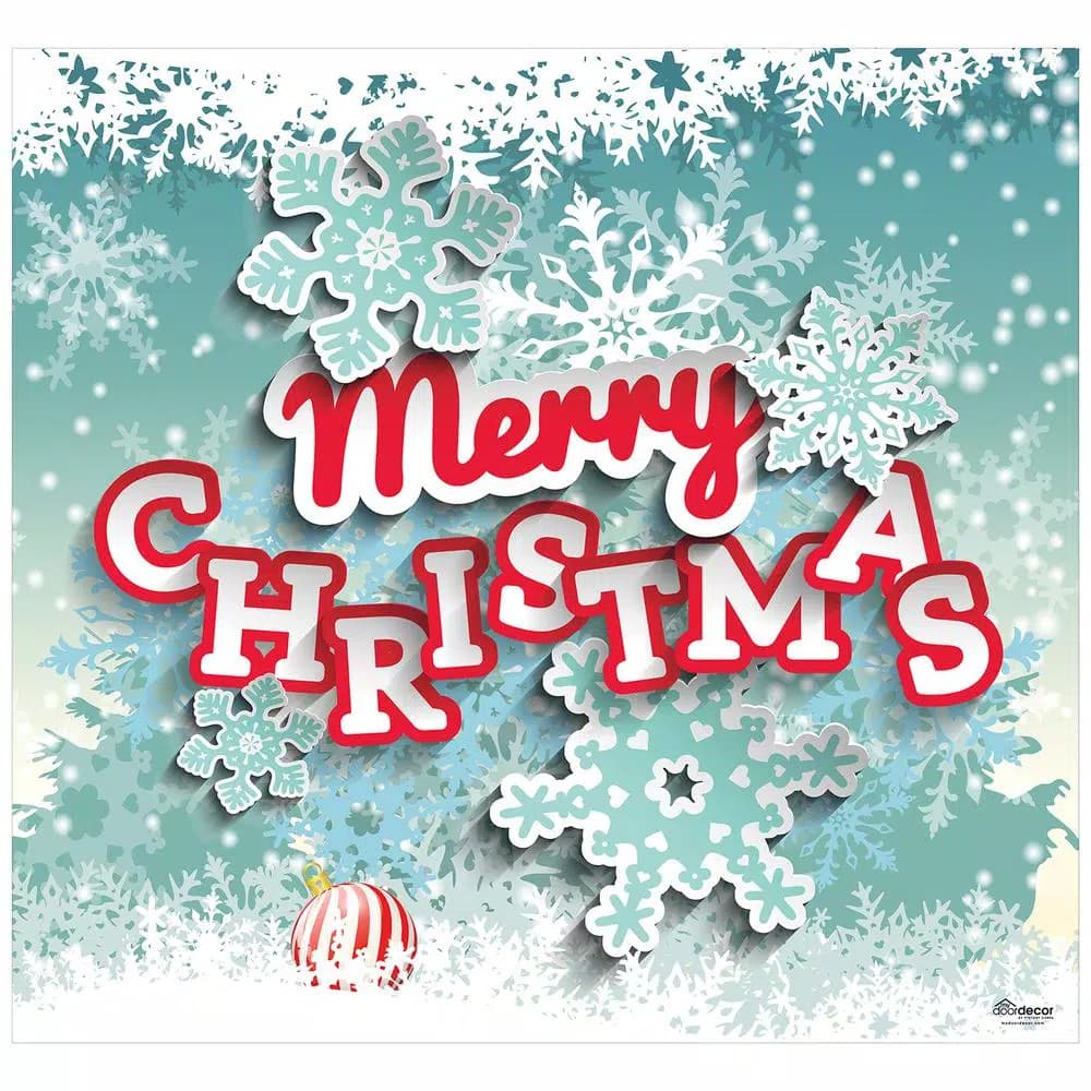 My Door Decor Merry Christmas Cut Paper Garage Door Mural, 7 ft. x 8 ft.