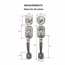 Constructor Cerberus Satin Nickel Entry Door Handleset with Single Cylinder Deadbolt thumbnail 2