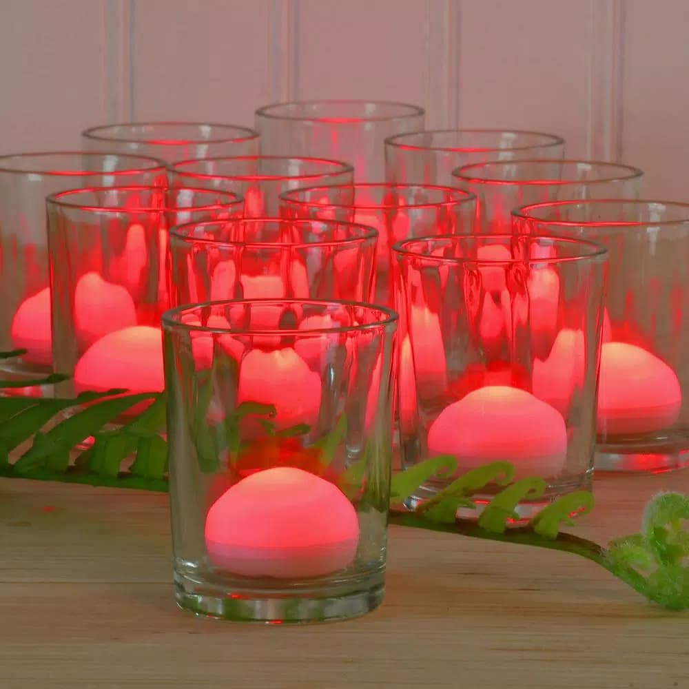 LUMABASE Red Floating Blimp LED Lights, Waterproof Battery Operated Decorative Lights (12-Count)