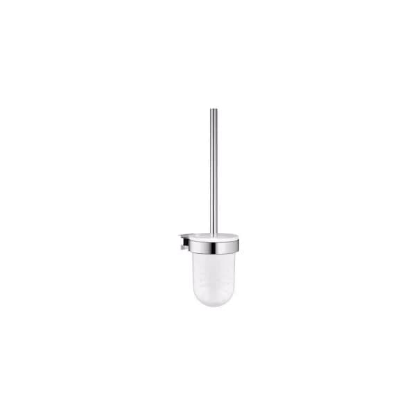 GROHE Essentials Cube Wall-Mount Toilet Brush and Holder Set, StarLight Chrome