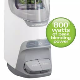 Hamilton Beach Power Blender Plus 20 oz. Personal Blender with Sound Shield, 800W Peak Power, White thumbnail 3