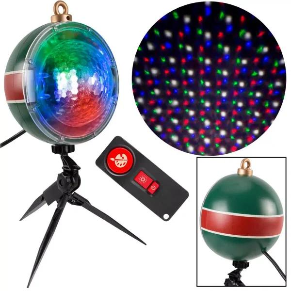 LightShow Projection Snow Flurry Projector with Remote - 61 Holiday Effects, Multi-Color LED