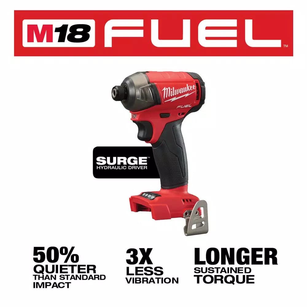 Milwaukee M18 FUEL SURGE 1/4 in. Hex Hydraulic Impact Driver Kit with Two 5.0 Ah Batteries