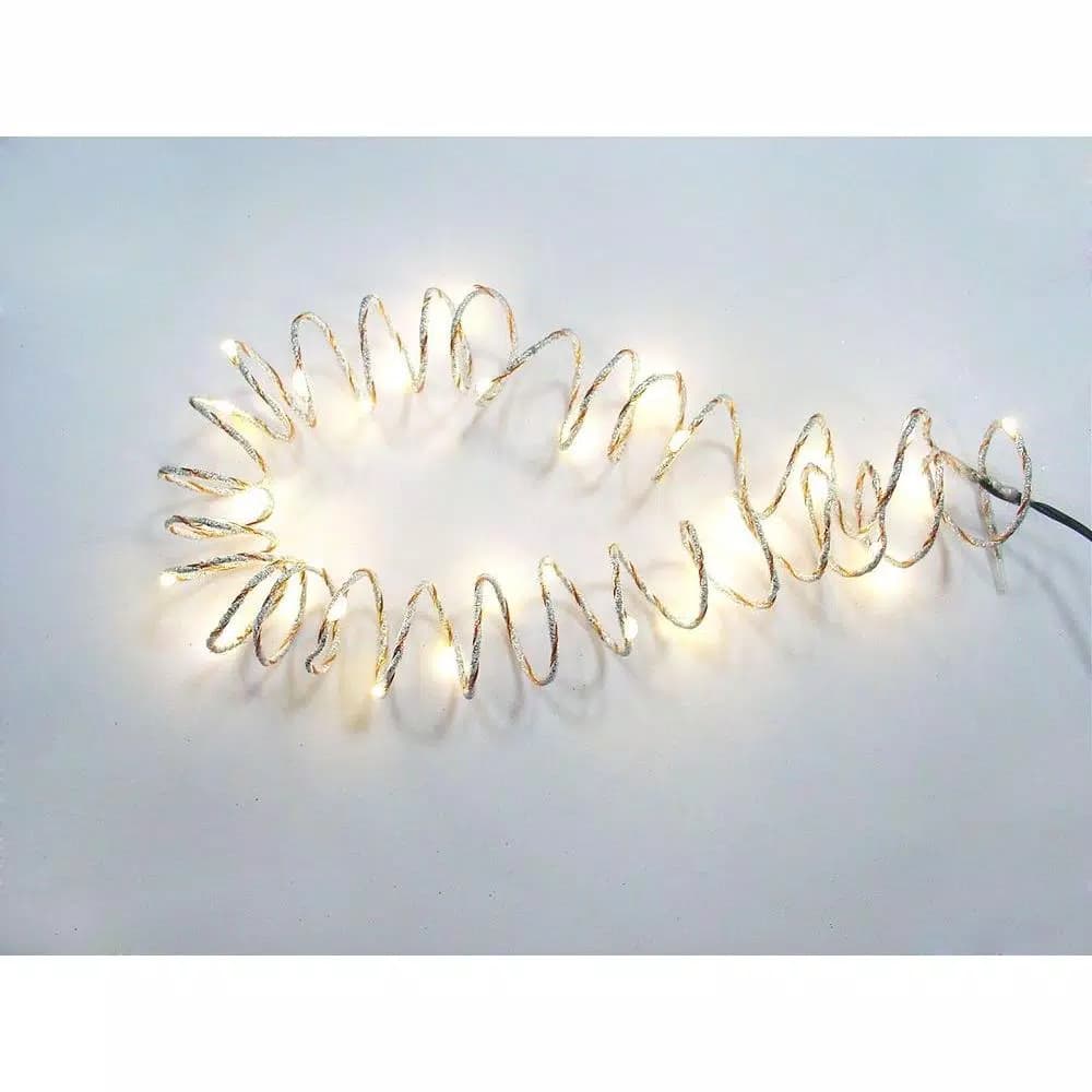 Starlite Creations 12 ft. Pre-Lit LED White Single Braided Garland, Battery Operated (Bundle of 2)