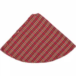 VHC Brands 55 in. Galway Barn Red Plaid Rustic Christmas Tree Skirt thumbnail 2