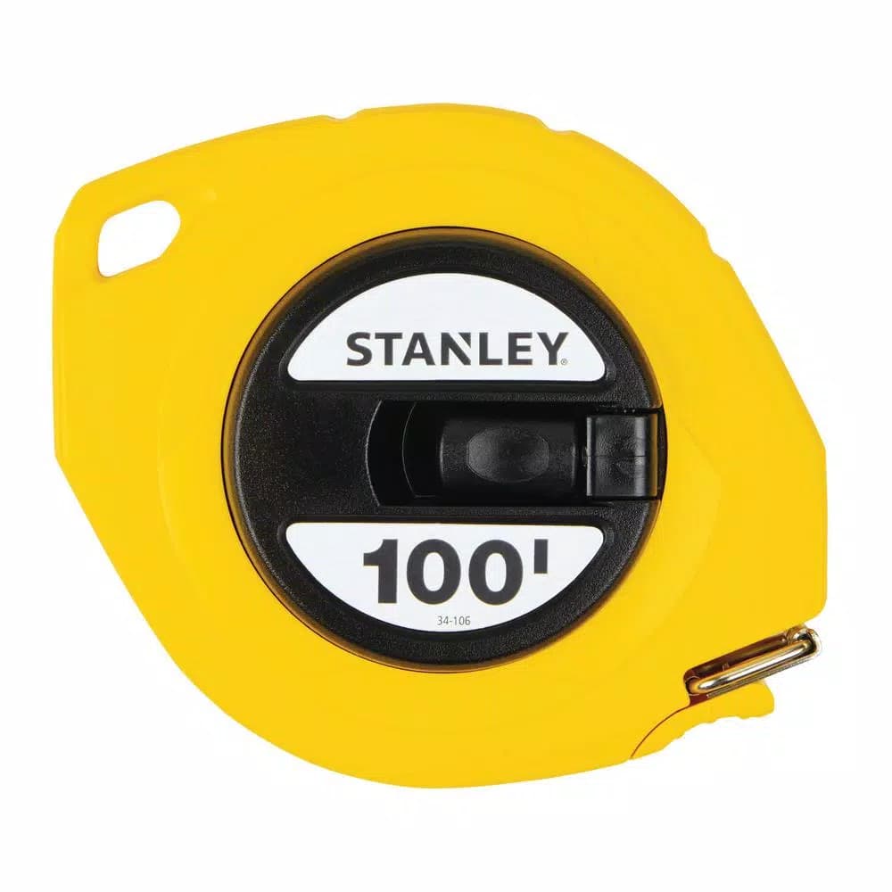 Stanley 100 ft. Tape Measure with Polymer Coated Steel Blade and ABS Case