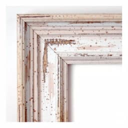 Amanti Art Alexandria 41 in. W x 29 in. H Distressed Whitewash Wood Framed Beveled Bathroom Mirror thumbnail 2