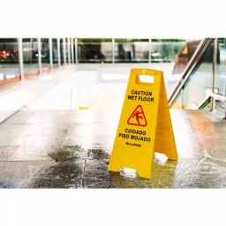 Alpine Industries 24 in. Yellow Multi-Lingual Wet Floor Caution Sign thumbnail 2