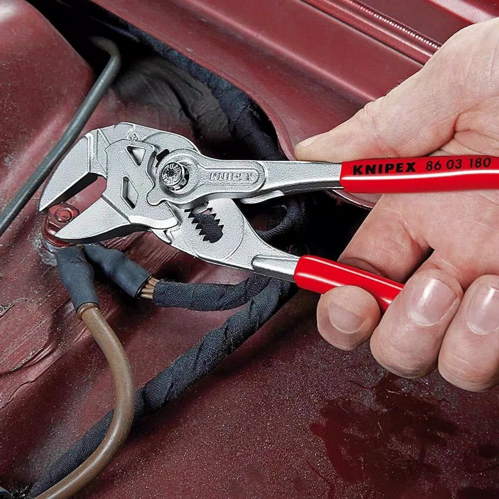 Knipex 7-1/4 in. Heavy Duty Forged Steel Pliers Wrench with Nickel Plating