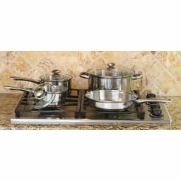 ExcelSteel 7-Piece Stainless Steel Cookware Set with Tempered Glass Lids - Induction Ready thumbnail 6