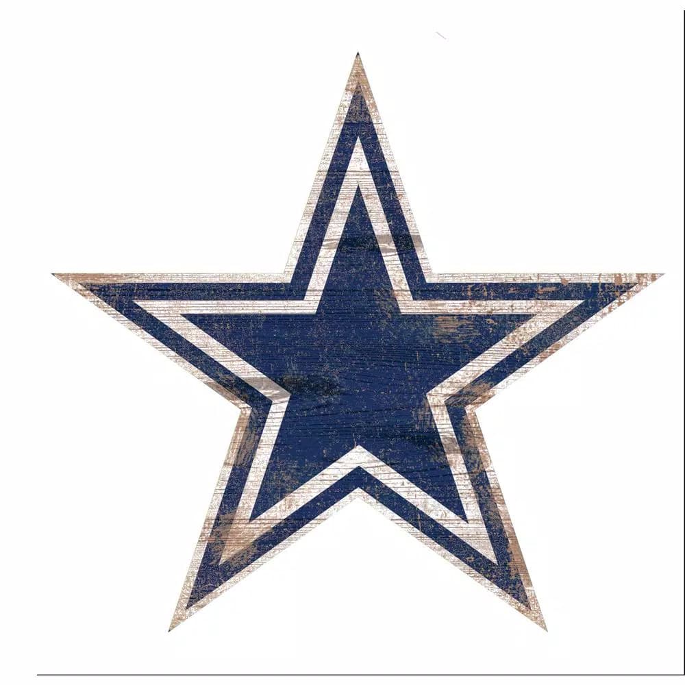 Adventure Furniture Fan Creations NFL Dallas Cowboys Distressed Logo Cutout Wood Sign