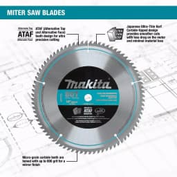 Makita 10 in. Dual Slide Compound Miter Saw Bundle with 80T Micro-Polished Blade thumbnail 3