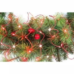 Starlite Creations 12 ft. Pre-Lit Red LED Single Braided Garland, Battery Operated (Bundle of 2) thumbnail 4