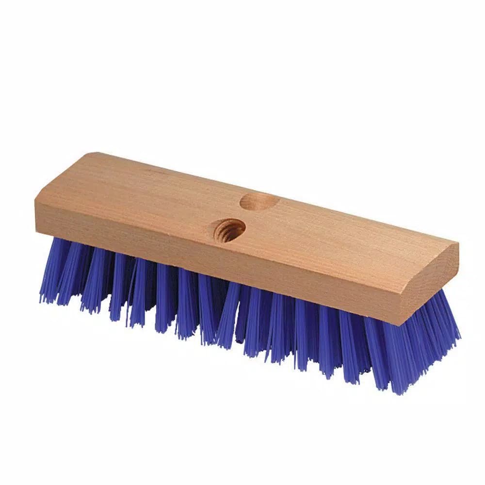 Carlisle 10 in. Deck Scrub Brush with Stiff Polypropylene Bristles, Blue (Case of 12)
