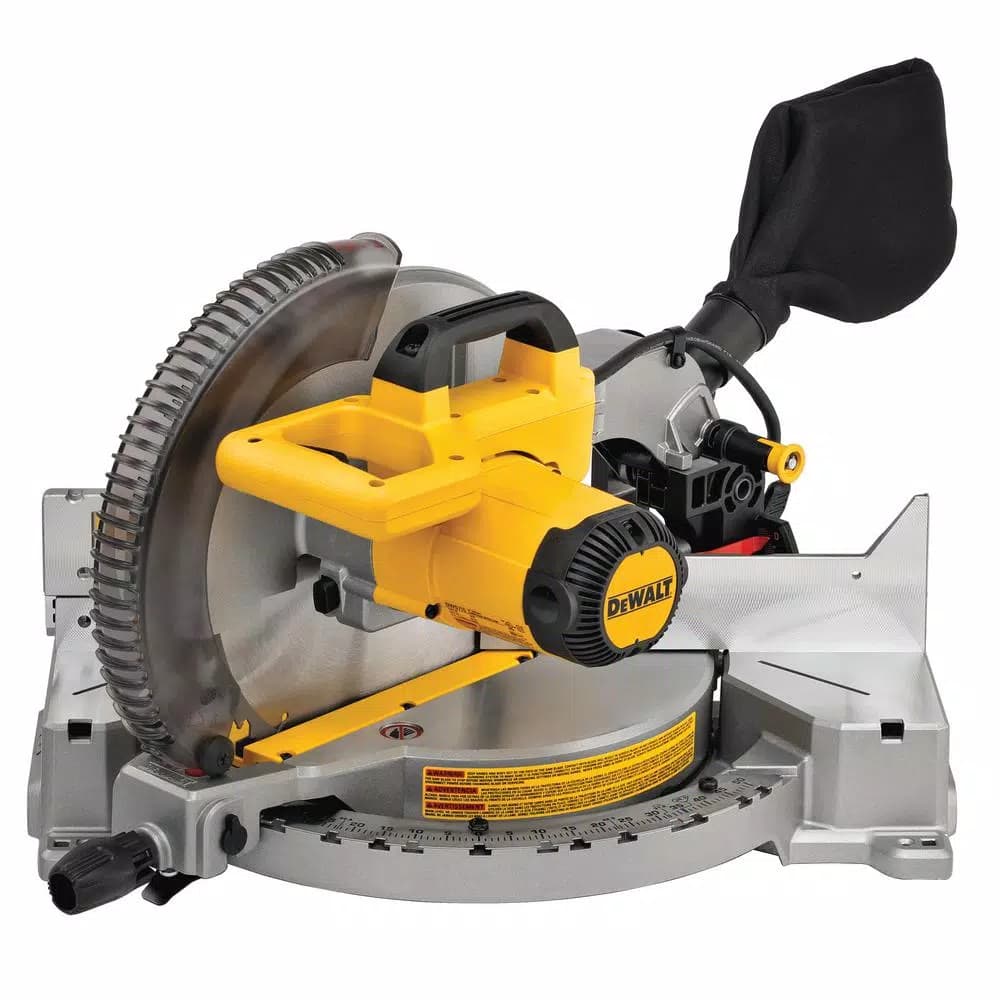 DEWALT 12 in. Corded Single Bevel Compound Miter Saw with 2-Pack Carbide Blade Set
