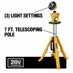 DEWALT 20V MAX 3000-Lumen Cordless LED Tripod Work Light with 4.0Ah Battery thumbnail 3