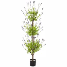 Nearly Natural 48 Inch Artificial Lavender Topiary Tree with Black Planter thumbnail 1