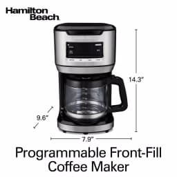 Hamilton Beach 14-Cup Programmable Drip Coffee Maker with Front-Fill Design, Black thumbnail 2